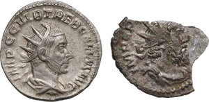 obverse: The Roman Empire. Multiple lot of two (2) AR/BI Antoniniani
