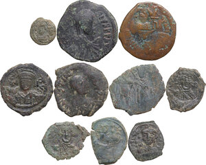 obverse: The Byzantine Empire. Lot of ten (10) unclassified byzantine AE coins