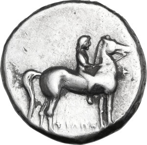 obverse: Southern Apulia, Tarentum. AR Nomos, c. 272-240 BC. Phi- and Philemenos, magistrates