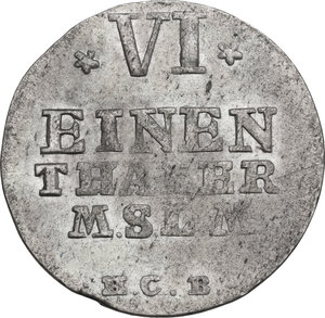 reverse: Germany.  Adolph Friedrich IV (1752-1794). AR 1/6 Taler, Neusterlitz mint, 1756
