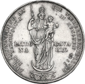 reverse: Germany. Bayern.  Maximilian II (1848-1864). AR 2 Gulden, 1855