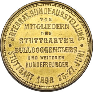 reverse: Germany. Gilded AE Medal for the dog-show., Stuttgart mint, 1898