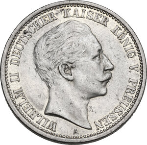 obverse: Germany. Prussia.  Wilhelm II (1888-1918). AR 2 Mark, Berlin mint, 1905