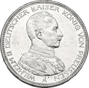 obverse: Germany. Prussia.  Wilhelm II (1888-1918). AR 5 Mark, Berlin mint, 1913 A