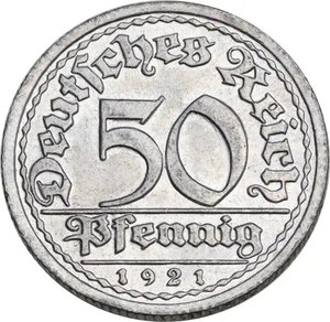 reverse: Germany.  Weimar Republic (1918-1933). AL 50 Pfenning 1921 G
