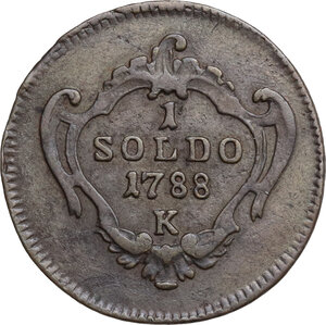 reverse: Italy.  Joseph II (1765-1790). AE Soldo, Gorizia (Görz) mint, 1788 K