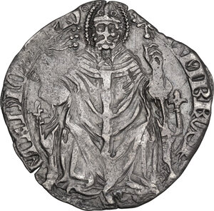 obverse: Italy .  Barnabò e Galeazzo Visconti (1354-1378). AR Pegione or Grosso of 1 1/2 soldi, Milano mint