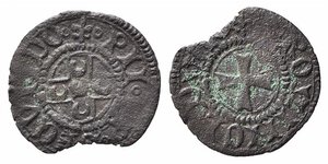 obverse: SPOLETO. Pio II (1458-1464). Picciolo Mi (0,58 g). MIR 382 R2. Tondello con parte mancante. BB