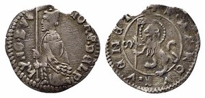 obverse: VENEZIA. Giovanni Dolfin (1356-1361). Soldino Ag (0,49 g). Mont.112. BB