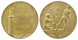 obverse: FRANCIA. Medaglia souvenir della Torre Eiffel primi del  900. AE dorato (27,17 g - 41 mm). SPL