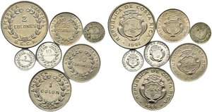obverse: COSTARICA. Lotto 7 monete con bustine di vecchia raccolta. SPL-FDC