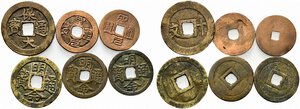 obverse: CINA. Lotto di 6 monete da catalogare con bustine di vecchia raccolta. BB