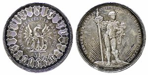 obverse: SVIZZERA. Tiri Federali. Basilea. 5 francs 1879 Ag (25,04 g). KM#S14. BB+