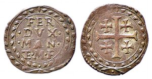 obverse: MANTOVA. Ferdinando Gonzaga (1612-1626). Grosso Mi (1,93 g). D/legenda in ghirlanda - R/croce di Gerusalemme. Bignotti 62. qSPL