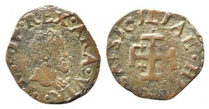 obverse: NAPOLI. Filippo II (1554-1598). Cavallo Cu (0,97 g). Magliocca 179/2 - R2. qBB