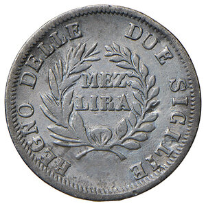 reverse: Napoli. Gioacchino Murat (1808-1815). Mezza lira 1813 AG. Pagani 63a. P.R. 18. MIR 444. BB 