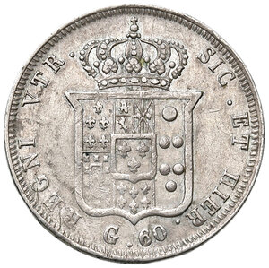 reverse: Napoli. Ferdinando II di Borbone (1830-1859). Da 60 grana 1838 AG. Pagani 234. P.R. 96. MIR 505/3. Magliocca 577. BB