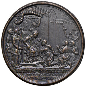 reverse: Roma. Innocenzo XII (1691-1700). Medaglia anno II (1693) AE gr. 18,69 Ø 32 mm. Opus Giovanni Hamerani. Per il ricevimento dei poveri. Bartolotti E693. Rara. SPL