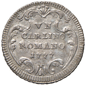 reverse: Roma. Pio VI (1775-1799). Carlino romano 1777 anno III MI gr. 2,57. Muntoni 86. Berman 2981. q.SPL 