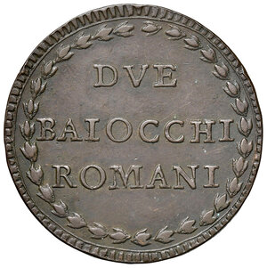 reverse: Roma. Pio VI (1775-1799). Da 2 baiocchi anno XX CU gr. 20,57. Muntoni 112 var. I. Berman 2991. q.SPL 
