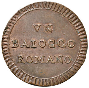 reverse: Roma. Pio VI (1775-1799). Baiocco anno XXIII CU gr. 10,05. Muntoni 134. Berman 2995. SPL 