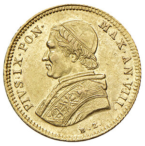 obverse: Roma. Pio IX (1846-1878). Scudo 1854 anno VIII AV. Pagani 378. q.SPL