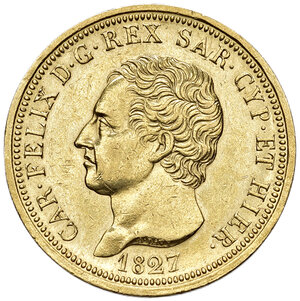 obverse: Savoia. Carlo Felice (1821-1831). Da 80 lire 1827 (Torino) AV. Pagani 30. MIR 1032h. SPL