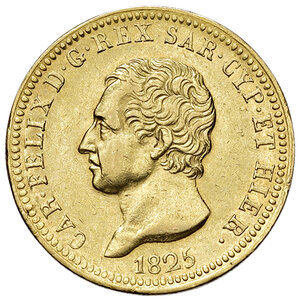 obverse: Savoia. Carlo Felice (1821-1831). Da 40 lire 1825 (Torino) AV. Pagani 42. MIR 1033c. Rara. q.SPL/SPL 