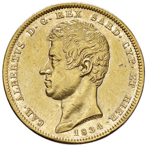 obverse: Savoia. Carlo Alberto (1831-1849). Da 100 lire 1834 (Torino) AV. Pagani 139. MIR 1043e. Buon BB 
