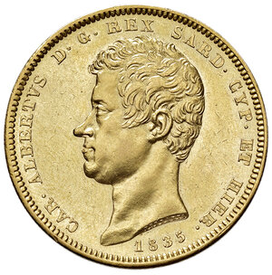 obverse: Savoia. Carlo Alberto (1831-1849). Da 100 lire 1835 (Torino) AV. Pagani 141. MIR 1043g. SPL 