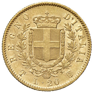 reverse: Savoia. Vittorio Emanuele II re d’Italia (1861-1878). Da 20 lire 1861 (Torino) AV. Pagani 455. MIR 1078a. Rara. q.SPL/SPL 300