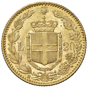 reverse: Savoia. Umberto I re d’Italia (1878-1900). Da 20 lire 1889 AV. Pagani 584. MIR 1098n. Rara. Migliore di SPL 