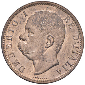 obverse: Savoia. Umberto I re d’Italia (1878-1900). Da 10 centesimi 1894 (Birmingham) CU. Pagani 616. MIR 1106d.   Rame rosso, FDC 