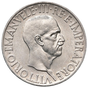obverse: Savoia. Vittorio Emanuele III re d’Italia (1900-1946). Da 10 lire 1936/XIV AG. Pagani 700. MIR 1133a. Minimi segnetti al dr., altrimenti FDC 