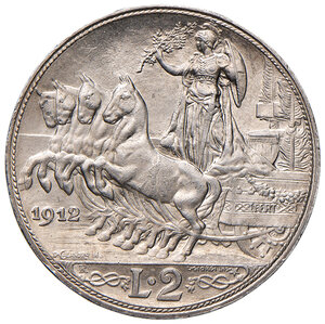 reverse: Savoia. Vittorio Emanuele III re d’Italia (1900-1946). Da 2 lire 1912 AG. Pagani 735. MIR 1140d. FDC
