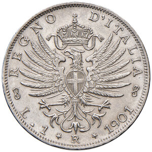 reverse: Savoia. Vittorio Emanuele III re d’Italia (1900-1946). Lira 1901 AG. Pagani 763. MIR 1145a. Non comune. q.FDC