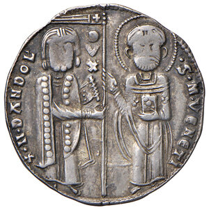 obverse: Venezia. Enrico Dandolo (1192-1205). Grosso AG gr. 2,10. Paolucci 1. Molto raro. Patina di medagliere, BB/Buon BB