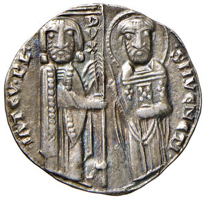 obverse: Venezia. Iacopo Tiepolo (1229-1249). Grosso AG gr. 2,15. Paolucci 1. Bella patina iridescente, SPL