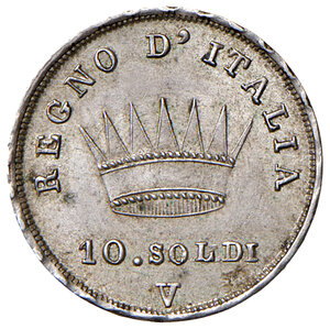reverse: Venezia. Napoleone I re d’Italia (1805-1814). Da 10 soldi 1811 AG. Pagani 25. Rarissima. Migliore di SPL