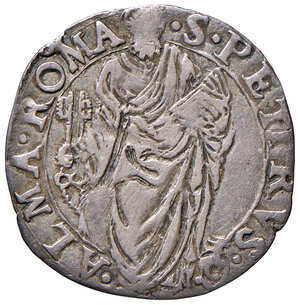reverse: Sede Vacante 1559 (Camerlengo card. Guido Ascanio Sforza). Roma. Giulio (armetta Girolamo Ceuli) AG gr. 3,09. Muntoni 5. Berman 1059. MIR 1047/1. Raro. Buon BB