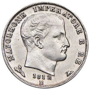obverse: Bologna. Napoleone I re d’Italia (1805-1814). Lira 1812 AG. Pagani 59. Chimienti 1214. MIR 64/5. Rara. Buon BB