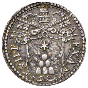 obverse: Alessandro VII (1655-1667). Roma. Grosso AG gr. 1,52. Muntoni 23. Berman 1908. MIR 1855/2. Migliore di BB 