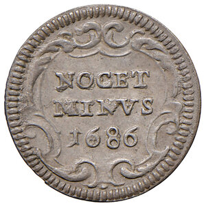 reverse: Innocenzo XI (1676-1689). Roma. Mezzo grosso AG gr. 0,72. Muntoni 212. Berman 2127. MIR 2039/11. SPL