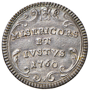 reverse: Clemente XIII (1758-1769). Roma. Grosso 1760 anno II AG gr. 1,35. Muntoni 26. Berman 2905. Patina iridescente, SPL