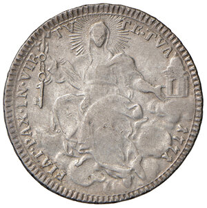 reverse: Clemente XIV (1769-1774). Roma. Quinto di scudo 1771 anno II AG gr. 5,21. Muntoni 7a. Berman 2933. BB