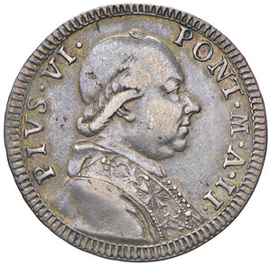 obverse: Pio VI (1775-1799). Roma. Quinto di scudo 1776 anno II AG gr. 5,21. Muntoni 37. Berman 2965. BB