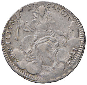 reverse: Pio VI (1775-1799). Roma. Quinto di scudo 1782 anno VII AG gr. 5,30. Muntoni 39d. Berman 2965. BB