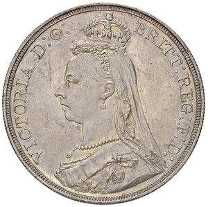 obverse: Regno Unito. Vittoria (1837-1901). Corona 1887 (Londra) AG. Seaby 3921. q.FDC/FDC