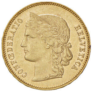 obverse: Svizzera. Confederazione (1848-). Da 20 franchi 1891 (Berna) AV gr. 6,44. Friedberg 495. Più di SPL