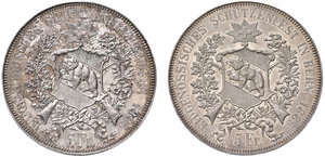 obverse: Svizzera. Confederazione (1848-). Da 5 franchi 1885 AG (2). Tiri federali Berna. q.FDC